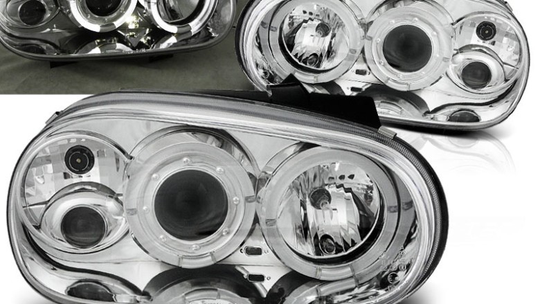 Prednja svjetla Angel Eyes (chrome) / VW Golf 4 (1997-2005), LPVW06