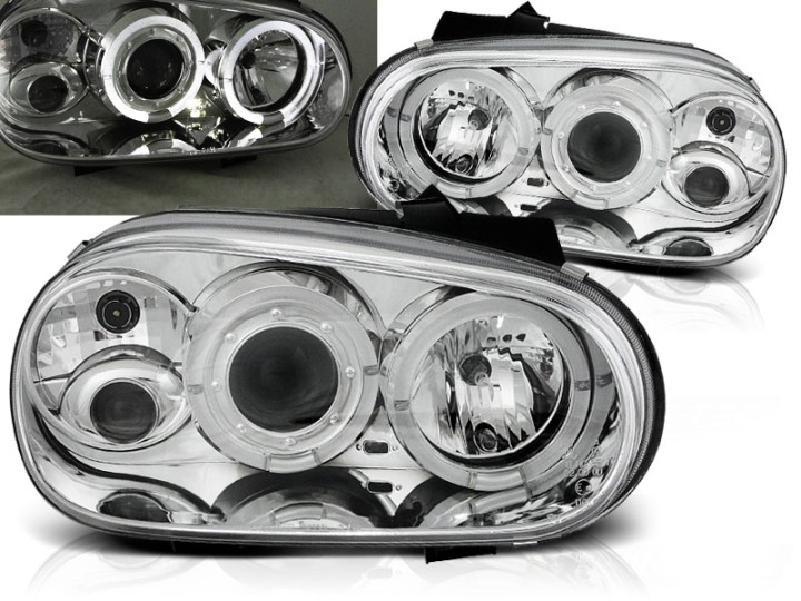 Prednja svjetla Angel Eyes (chrome) / VW Golf 4 (1997-2005), LPVW06