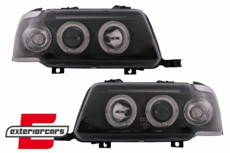 Prednja svjetla Angel Eyes (crna) / Audi 80 B4 (1991-1996), LPAU30