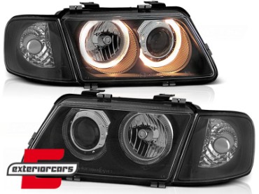 Prednja svjetla Angel Eyes (crna) / Audi A3 (1996-2000), LPAU10
