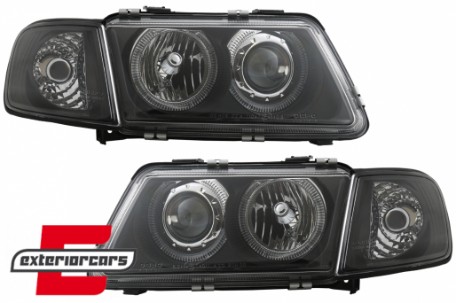 Prednja svjetla Angel Eyes (crna) / Audi A3 (1996-2000), LPAU10