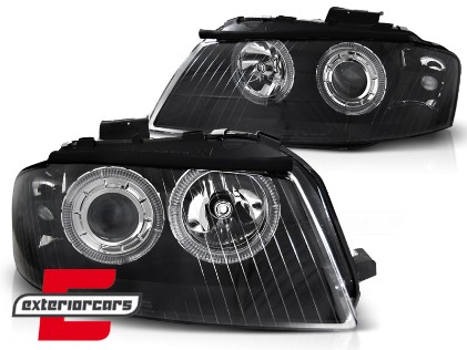 Prednja svjetla Angel Eyes (crna) / Audi A3 8P 8PA (2003-2008), LPAU78