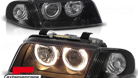 Prednja svjetla Angel Eyes (crna) / Audi A4 B5 (1994-12.1998), LPAU11