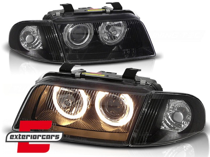 Prednja svjetla Angel Eyes (crna) / Audi A4 B5 (1994-12.1998), LPAU11