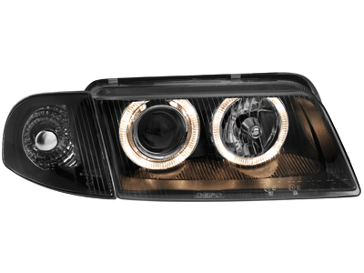 Prednja svjetla Angel Eyes (crna) / Audi A4 B5 (1994-12.1998), LPAU11