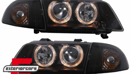 Prednja svjetla Angel Eyes (crna) / Audi A4 B5 (1994-12.1998), LPAU11