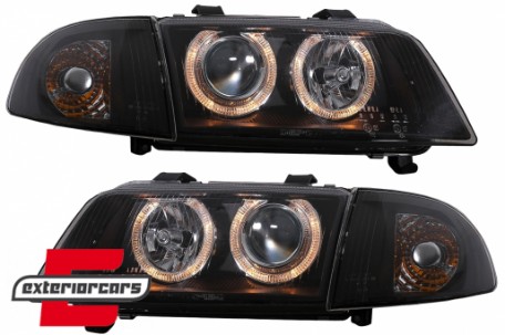 Prednja svjetla Angel Eyes (crna) / Audi A4 B5 (1994-12.1998), LPAU11