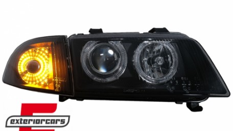 Prednja svjetla Angel Eyes (crna) / Audi A4 B5 (1994-12.1998), LPAU11