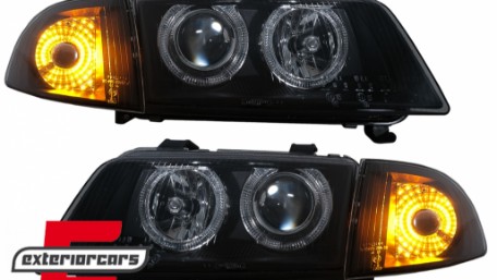 Prednja svjetla Angel Eyes (crna) / Audi A4 B5 (1994-12.1998), LPAU11