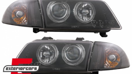 Prednja svjetla Angel Eyes (crna) / Audi A4 B5 (1994-12.1998), LPAU11