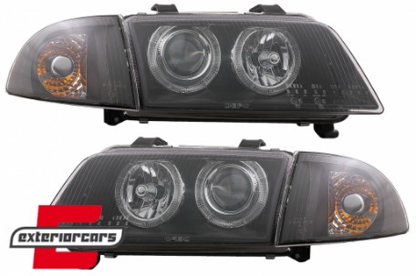 Prednja svjetla Angel Eyes (crna) / Audi A4 B5 (1994-12.1998), LPAU11
