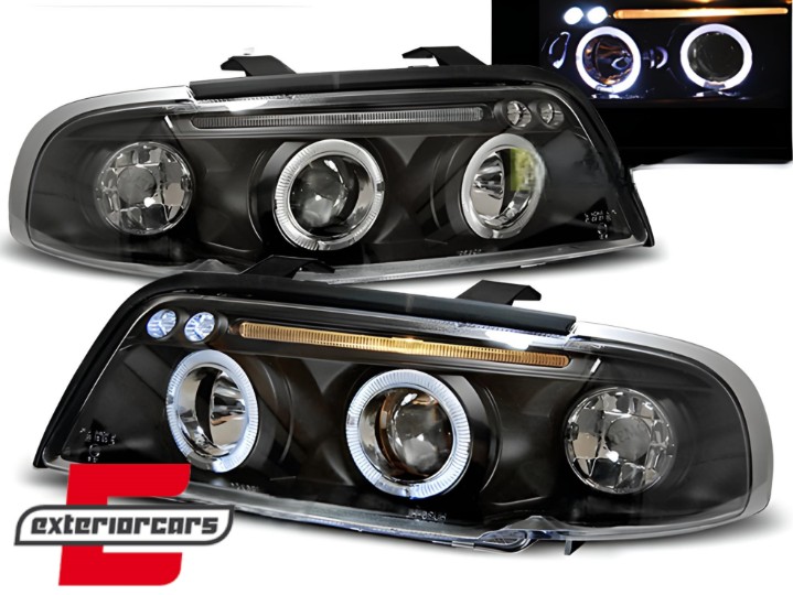 Prednja svjetla Angel Eyes (crna) / Audi A4 B5 (1994-12.1998), LPAU34