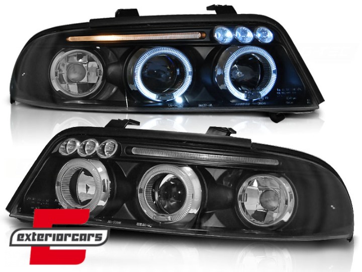 Prednja svjetla Angel Eyes (crna) / Audi A4 B5 Facelift (01.1999-09.2000), LPAU15