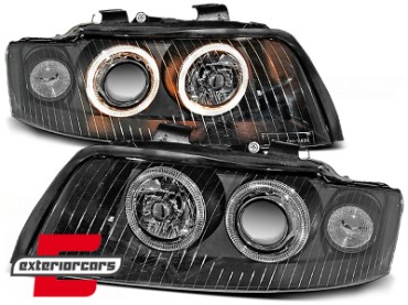 Prednja svjetla Angel Eyes (crna) / Audi A4 B6 (2000-2004), LPAU20