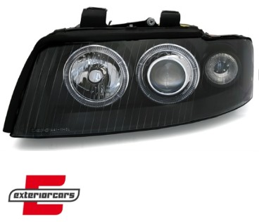 Prednja svjetla Angel Eyes (crna) / Audi A4 B6 (2000-2004), LPAU20