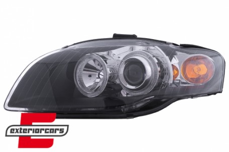 Prednja svjetla Angel Eyes (crna) / Audi A4 B7 (2004-2008), LPAU58