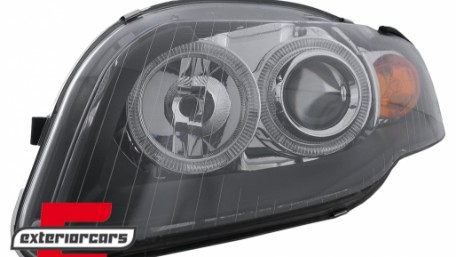 Prednja svjetla Angel Eyes (crna) / Audi A4 B7 (2004-2008), LPAU58