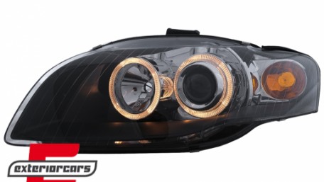 Prednja svjetla Angel Eyes (crna) / Audi A4 B7 (2004-2008), LPAU58