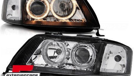 Prednja svjetla Angel Eyes (crna) / Audi A6 4B C5 (05.1997-05.2001), LPAU68