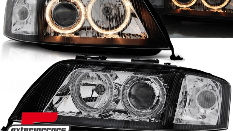 Prednja svjetla Angel Eyes (crna) / Audi A6 4B C5 (05.1997-05.2001), LPAU70