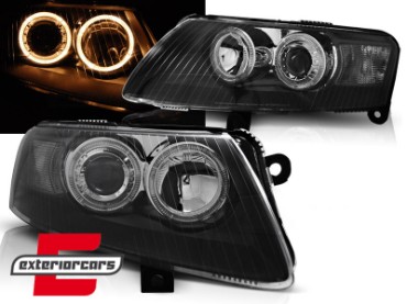 Prednja svjetla Angel Eyes (crna) / Audi A6 C6 4F (04.2004-2008), LPAU72
