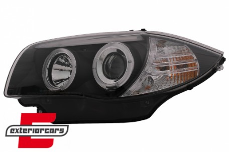 Prednja svjetla Angel Eyes (crna) / BMW serije 1 E81 E82 E87 E88 (2004-2011), LPBM80