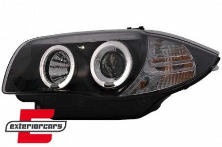 Prednja svjetla Angel Eyes (crna) / BMW serije 1 E81 E82 E87 E88 (2004-2011), LPBM80