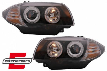Prednja svjetla Angel Eyes (crna) / BMW serije 1 E81 E82 E87 E88 (2004-2011), LPBM80