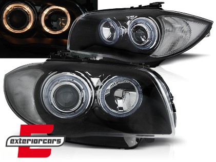 Prednja svjetla Angel Eyes (crna) / BMW serije 1 E81 E82 E87 E88 (2004-2011), LPBMA4