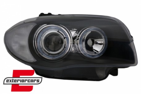 Prednja svjetla Angel Eyes (crna) / BMW serije 1 E81 E82 E87 E88 (2004-2011), LPBMA4