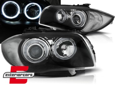 Prednja svjetla Angel Eyes (crna) / BMW serije 1 E81 E82 E87 E88 (2004-2011), LPBMD5