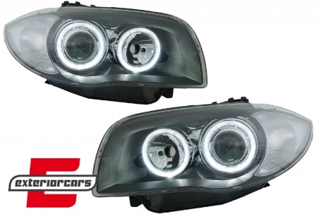 Prednja svjetla Angel Eyes (crna) / BMW serije 1 E81 E82 E87 E88 (2004-2011), LPBMD5