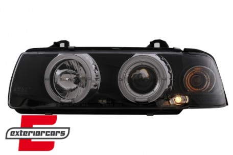 Prednja svjetla Angel Eyes (crna) / BMW serije 3 E36 Coupe Cabrio (1990-08.1999), LPBM04
