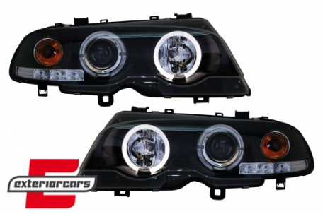 Prednja svjetla Angel Eyes (crna) / BMW serije 3 E46 Coupe Cabrio (04.1999-03.2003), LPBM49