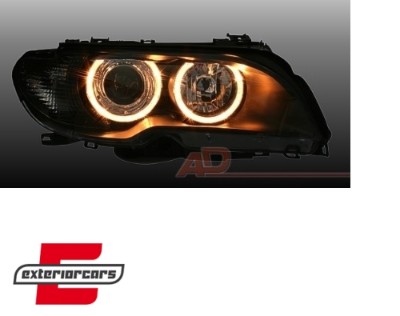 Prednja svjetla Angel Eyes (crna) / BMW serije 3 E46 Coupe Cabrio (04.2003-2006), LPBM84
