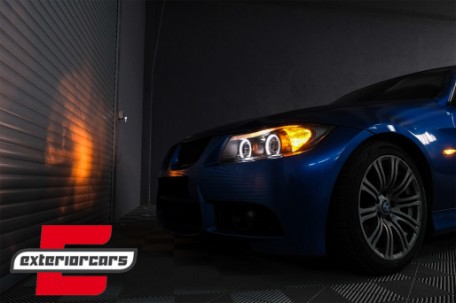 Prednja svjetla Angel Eyes (crna) / BMW serije 3 E90 limuzina E91 karavan (03.2005-08.2008), LPBM76