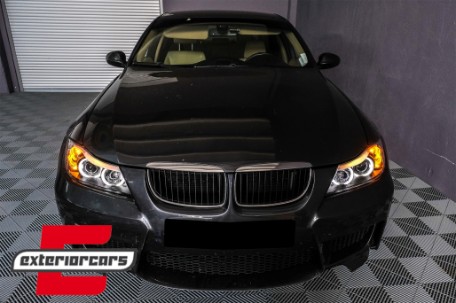 Prednja svjetla Angel Eyes (crna) / BMW serije 3 E90 limuzina E91 karavan (03.2005-08.2008), LPBM76