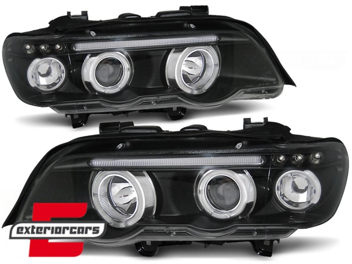 Prednja svjetla Angel Eyes (crna) / BMW X5 E53 (1999-2003), LPBM43