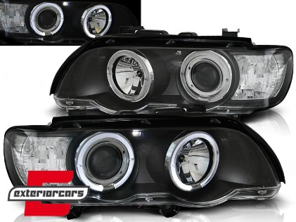 Prednja svjetla Angel Eyes (crna) / BMW X5 E53 (1999-2003), LPBM45