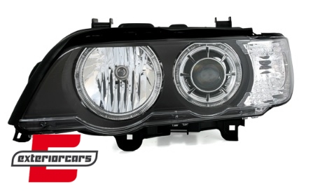 Prednja svjetla Angel Eyes (crna) / BMW X5 E53 (1999-2003), LPBM59