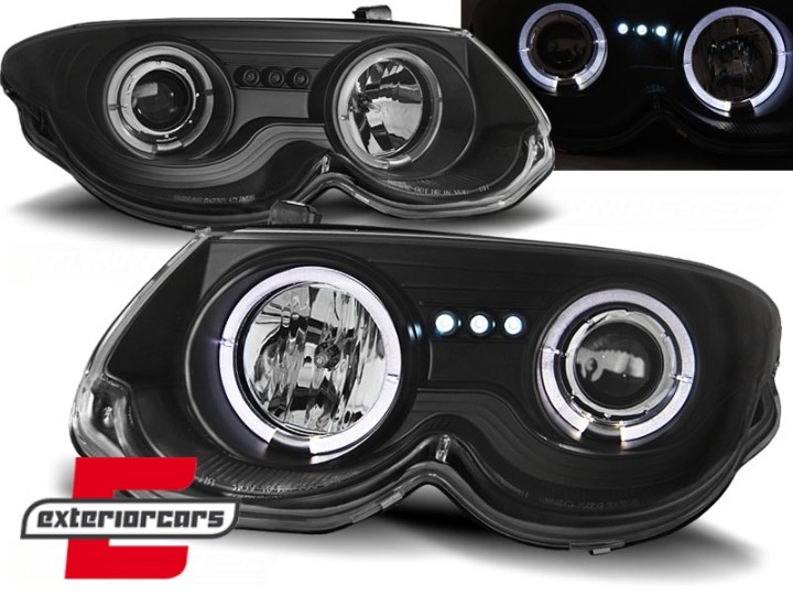Prednja svjetla Angel Eyes (crna) / Chrysler 300 M (1999-2004), LPCH14