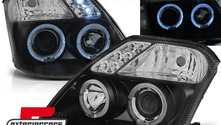 Prednja svjetla Angel Eyes (crna) / Citroen C2 (2003-2009), LPCI08