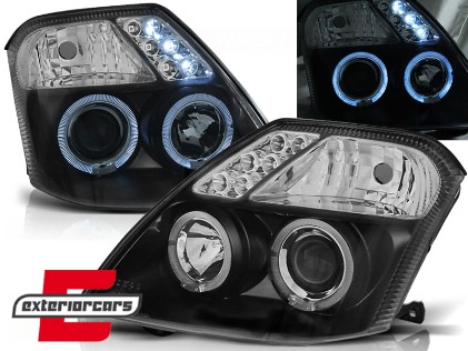 Prednja svjetla Angel Eyes (crna) / Citroen C2 (2003-2009), LPCI08