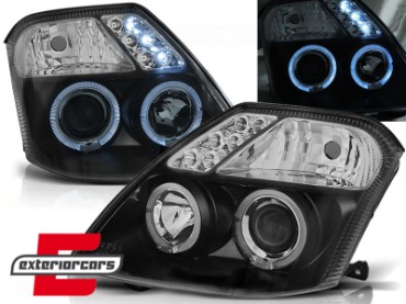 Prednja svjetla Angel Eyes (crna) / Citroen C2 (2003-2009), LPCI08
