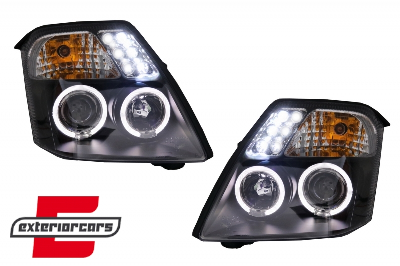 Prednja svjetla Angel Eyes (crna) / Citroen C2 (2003-2009), LPCI08
