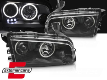Prednja svjetla Angel Eyes (crna) / DODGE CHARGER LX (2006-2010), LPDO12