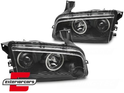 Prednja svjetla Angel Eyes (crna) / DODGE CHARGER LX (2006-2010), LPDO12