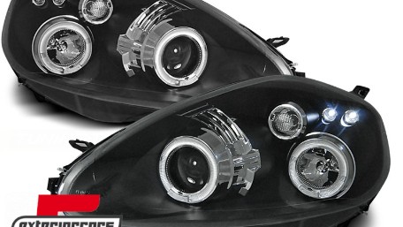 Prednja svjetla Angel Eyes (crna) / / Fiat Grande Punto (2005-2008), LPFI04