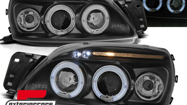 Prednja svjetla Angel Eyes (crna) / Ford Fiesta Mk4.5 (09.1999-2002), LPFO27