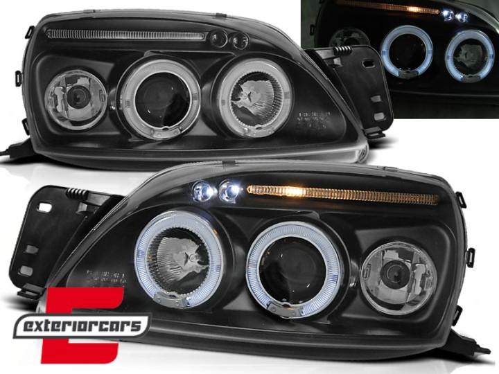 Prednja svjetla Angel Eyes (crna) / Ford Fiesta Mk4.5 (09.1999-2002), LPFO27